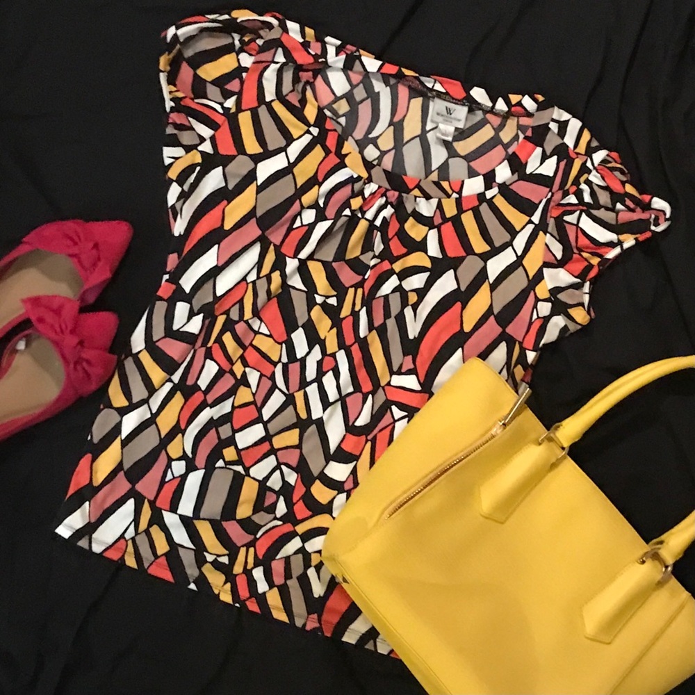 Worthington stretch multi-color blouse
